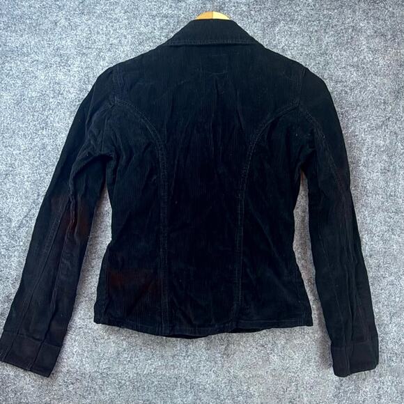Levi Strauss Signature Corduroy Jacket Women S Black Dark Academia Parisian Chic - Picture 2 of 5